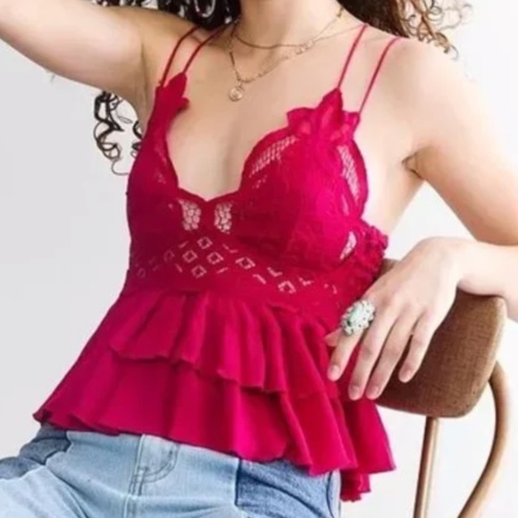 Free People Tops - Free People Nwt Adella Top Pink Fuchsia